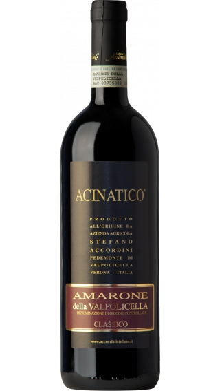 Bottle of Stefano Accordini Acinatico Amarone della Valpolicella Classico 2018 wine 750 ml