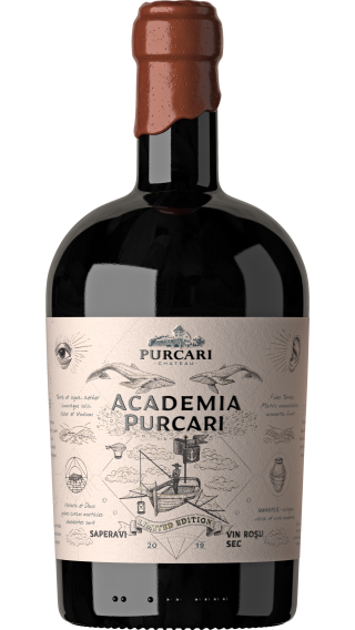 Bottle of Chateau Purcari Academia Saperavi 2020 wine 750 ml