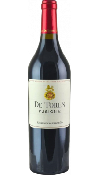 Bottle of De Toren Private Cellar Fusion V 2018 wine 750 ml