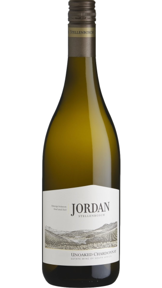 Bottle of Jordan Unoaked Chardonnay 2022 wine 750 ml