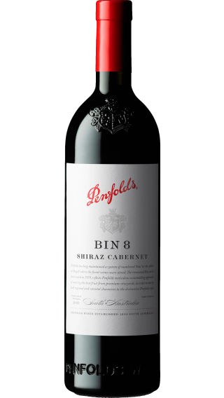 Bottle of Penfolds Bin 8 Cabernet Shiraz 2018 wine 750 ml